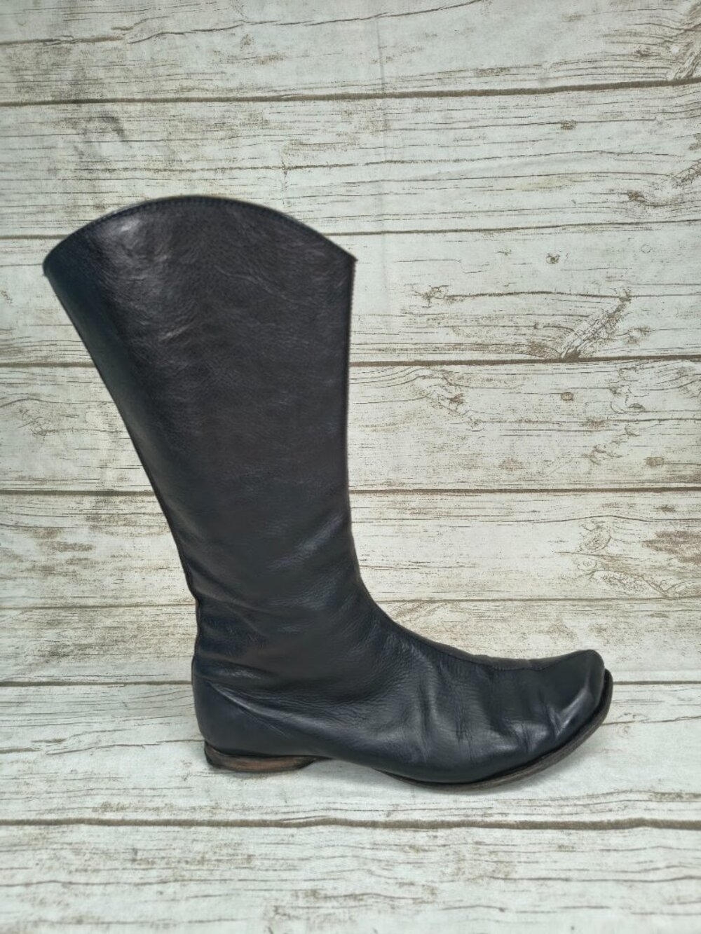 Cydwoq Vintage Black Leather Knee High Boots EU 37 Handmade USA